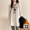 4543 # 2026 280g Camiseta Térmica de Manga Longa para Mulheres, Primavera, Outono e Inverno, Camada Base com Forro de Fleece, Comprimento Médio, Gola Meio Alta