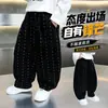 Calça Curva de Floco de Neve Infantil Primavera e Outono 2026 Novo Estilo de Outono para Meninos Descolados, Calça de Moletom e Calça Casual da Moda Celebridade da Internet