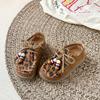 Zapatos de Cuero con Estampado de Leopardo para Niñas 2025 Otoño Nuevos Zapatos de Una Sola Pieza Zapatos Casuales para Niños Zapatos Birkenstock de Suela Suave Retro
