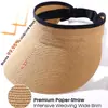 Sombrero visera de paja, sombrero para el sol, sombrero de playa de moda con protección UV, sombrero de paja de protección solar de verano transfronterizo