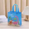 Bolsa Tote Dinossauro Desenho Animado Impermeável TNT Sacola de Presente de Aniversário Embalagem para Lanches Delivery Atacado Ecológico