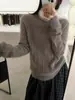 Estilo Coreano Elegante Seda Caxemira Escovada Malha Trançada Gola Redonda Manga Longa 26 Outono Nova Chegada Top Versátil para o Trabalho Malhas Feminino