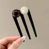 Pente de cabelo em U com três dentes, simples e versátil para penteados de coque, elegante e de luxo leve, novo estilo para saídas diárias