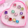 Anel Infantil Princesa Menina Fofa Diamante Sintético Elsa Desenho Animado Pedra Preciosa Menina Bebê Presente de Jardim de Infância