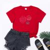 Comércio Exterior Europeu e Americano 2023 Camiseta Feminina casual tamanho plus size estampa de fogos de artifício gola redonda camiseta vestuário feminino