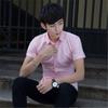 Camisa blanca de verano para hombre 2022 nueva de color liso de manga corta para hombre joven corte slim ropa de negocios para hombre entrega de una sola pieza