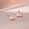 Aretes de perlas francesas transfronterizos para mujer, aretes de lujo de nicho de color mixto, fabricantes de aretes europeos y americanos al por mayor