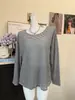 7182# Cubierta Protectora Solar Suelta para Mujer Rayas Manga Larga Capa Base Estilo Perezoso Ropa de Abrigo Casual Adelgazante Top de Chica Popular