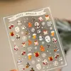 Pegatinas para Uñas de Atmósfera Navideña Color Crema Vintage Ts-3865 Infantil Dopamina Dibujos Animados Serie Navideña