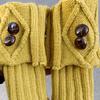 5.0 en otoño e invierno cálidos botines calcetines calcetines apilados calcetines de lana tejidos tobillo para mujer calcetines gruesos con botón de diamante pierna