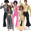 Nuevos Disfraces de Halloween para Hombres y Mujeres para Parejas, Retro Años 70 Europeos y Americanos Disco Hippie Performance de Baile para Adultos