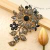 Broche de Flor Grande con Diamantes Completos Transfronterizo Moda Europea y Americana Exagerado Lujo Cristal Traje Vestido Corsage Pin Accesorios