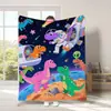 Manta de Dinosaurio de Dibujos Animados Más Vendida en Amazon Transfronterizo Temu Manta de Franela Impresa Digitalmente Manta para Siesta de Dormitorio