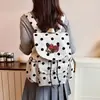 Mochila de Nuevo Estilo para Niñas, Mochila Ligera de Nylon Estilo Coreano, Mochila de Viaje, Diseño de Nicho, Bolsa Escolar Estampada de Lunares para Estudiantes