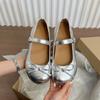 Zapatos Planos de Moda Estilo Francés Estilo Fragante Boca Plana Capa Única para Mujer Nuevos de Primavera y Verano Combinan con Todo Zapatos Casuales Mary Jane