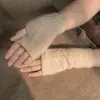 Guantes de Perlas 100% Cachemira Otoño/Invierno Nuevo Estilo para Mujer Dedos Medios Sin Dedos Tejido de Trenza Caliente Protección para Brazos Escritura