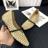 Em estoque e entrega rápida! Sapatos Tecidos Vazados com Borda Baixa Estilo Mãe de Uva Menina Oxigênio Cabeça Quadrada Francesa para Mulheres