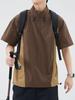 Camisa Polo de Moda Trendy con Media Cremallera para Hombre Camiseta de Manga Corta Verano Delgada 2025 Nuevo Secado Rápido Cuello Solapa Manga Corta