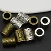 Qk114 Cuentas con Agujero Grande de Runas Vikingas Anillo para Extensión de Cabello Dreadlock DIY Caja de Juego de Accesorios de Joyería de Aleación Viene con Fotos