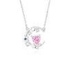 Colar de coração de estrela e lua de design original de prata S925 feminino menina coração rosa amor zircão corrente de clavícula explosões transfronteiriças