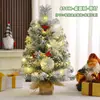 Árbol de Navidad Artificial Amazon 45/60CM Aguja de Pino Mezclada Denso Árbol de Navidad Flocado Mini Árbol de Navidad de Escritorio
