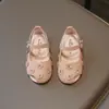 Zapatos de piel para niña, sandalias negras, sandalias estilo británico, zapatos de actuación de princesa europeos y americanos, novedades de otoño, exterior suave, zapatos de moda para bebé