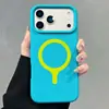 Funda de Silicona Líquida Burom Color Dopamina Bloqueo de Color Compatible con Apple 18Promax Fuerte Succión Magnética 17pro Tacto de Piel