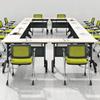 Mesa de bar plegable Shangmei F017X con estructura de acero para estudiantes, mesa de capacitación, mesa plegable para reuniones, mesa empalmable, venta al por mayor