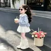 Vestido tipo traje de estilo coreano, nueva colección primavera/otoño, sudadera de muñeca a la moda y linda con un dulce lazo y falda, conjunto de dos piezas