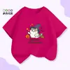 Comércio Exterior Camiseta Infantil de Manga Curta Halloween Abóbora para Meninos e Meninas Top Cartoon Estampado de Meia Manga Vermelho Algodão Puro Verão