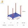 Estantería Apilable de Tubos de Cuatro Columnas Personalizada, Estantería Apilable de Acero de Alta Resistencia para Almacenamiento en Frío con Tubos Redondos Desmontables
