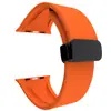Adecuado para Apple Watch Ultra9876543210 Generación Se Correa de Silicona con Hebilla Magnética Plegable en Forma de Hoja