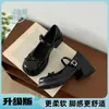 Zapatos Mary Jane con Lazo para Mujer 2026 Nuevo Modelo de Verano con Correas Negras para Combinar con Faldas, Zapatos Pequeños de Cuero Blanco con Plataforma