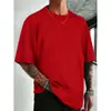 Transfronterizo Europeo y Americano Verano Color Sólido Cuello Redondo Algodón Casual Deportivo Correr Simple Manga Corta Blanco