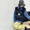 Conjunto de Ropa Transfronterizo para Niñas para Primavera y Otoño 2026, Estilo Nuevo para Niños Mayores, Chaleco de Punto y Camisa, Conjunto de Dos Piezas de Estilo Académico para Niños, Moderno