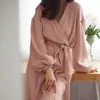 Novedades Europeas y Americanas, Agradable para la Piel, Transpirable, de Manga Larga, Corte Holgado, Camisón para Mujer, Pijama de Algodón Puro al por Mayor Transfronterizo Primavera 2026, Ropa de Casa