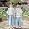 Conjunto Hanfu para Niños Verano Estilo Chino Nuevo Estilo Chino Traje de Actuación para Jardín de Infancia Niños Bebé Estilo Antiguo Traje Tang