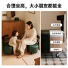 Silla Pequeña con Respaldo para Uso en Casa, Taburete Pequeño de Madera Maciza, Taburete Bajo Móvil con Ruedas Giratorias, Taburete Pequeño para Sala de Estar, Banco Pequeño para Cambiar Zapatos de Niños