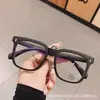 Óculos Anti-Radiação Luz Azul Miopia Feminino Tendência Armação Super Grande Redes Sociais Preto Armação Grossa Lentes Planas Simples Proteção Ocular