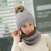Gorro de lana con pompón lindo de invierno grueso para mujer, moda coreana, nuevo gorro de punto para mujer, forro de vellón, grueso, cálido, color liso