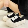 Zapatos de Lona de Dos Usos para Mujer Verano 2023 Nuevos Zapatos Casuales de Color Puro para Mujer con Cabeza Grande Ugly Zapatos Blancos de Una Pierna para Mujer