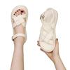 Sandalias Deportivas para Mujer Verano 2024 Nuevo Romano Plano Tejido Suela Suave Ligero Estudiante Antideslizante Zapatos de Playa