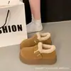 Sapatos Birkenstock Retro de Solado Grosso para Mulheres, Botas de Neve Quentes com Pelúcia Extra, Novo Estilo 2026, Sapatos de Algodão com Pelo Slip-on de Inverno