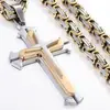 El Más Vendido de Amazon Acero de Titanio Colgante Cruzado de Tres Capas Collar de Hip-Hop para Hombre Tendencia Cubana Accesorios de Moda Versátiles