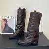 Calcetín de Tacón Grueso Hasta la Rodilla Botas de Caballero Mujer 2026 Invierno Más Vendidos Botas de Caña Larga Moda Retro Botas de Tacón
