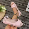Sandalias Planas de Verano 2022 para Mujer, Estilo Europeo y Americano Transfronterizo, Tallas Grandes, Suministro Directo del Fabricante