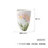 Xícara de Chá Moji Porcelana Branca Boca de Flor Pintada à Mão Conjunto de Chá Kung Fu Xícara de Chá Borboleta Pintada em Subglaze Doméstica Xícara de Chá de Cerâmica Xícara de Fragrância