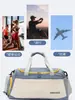 Bolsa de viaje con separación seco-húmedo, bolsa de gimnasio de gran capacidad con compartimento separado para zapatos, bolso de mano de tela Oxford, capaz de separación seco-húmedo