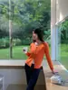 Cárdigan de Punto Corto Otoño Yuyi Cuello Redondo para Mujer de un Solo Botón Delgado Ajustado Manga Larga Abrigo C6128