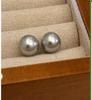Azul bígaro/gris plateado Shijia aretes de botón de perla de imitación de luz fuerte plata de ley 925 aretes con pasador de oreja aretes simples de alta calidad lote
